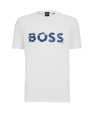 BOSS Men's Stretch-Cotton Graphic Logo Print T-shirt White $35.88 T-Shirts