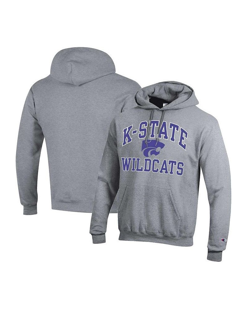 Men's Heather Gray Kansas State Wildcats High Motor Pullover Hoodie $36.39 Sweatshirt