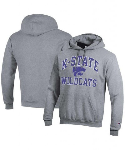 Men's Heather Gray Kansas State Wildcats High Motor Pullover Hoodie $36.39 Sweatshirt