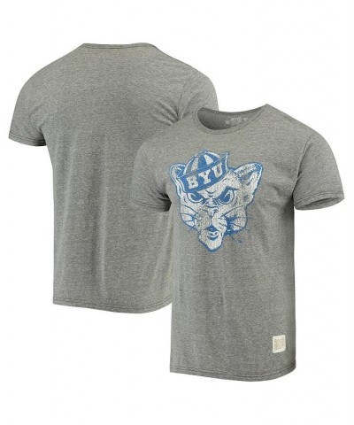 Men's Heathered Gray BYU Cougars Vintage-Like Logo Tri-Blend T-shirt $24.29 T-Shirts