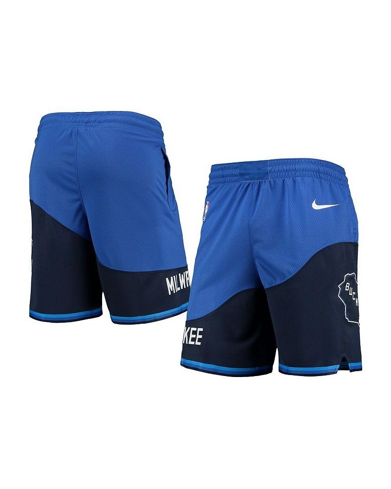 Men's Blue Milwaukee Bucks 2020/21 City Edition Swingman Shorts $42.30 Shorts