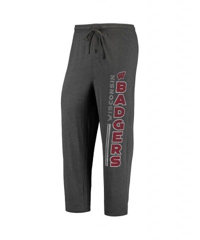 Men's Heathered Charcoal, Red Wisconsin Badgers Meter T-shirt and Pants Sleep Set $29.40 Pajama