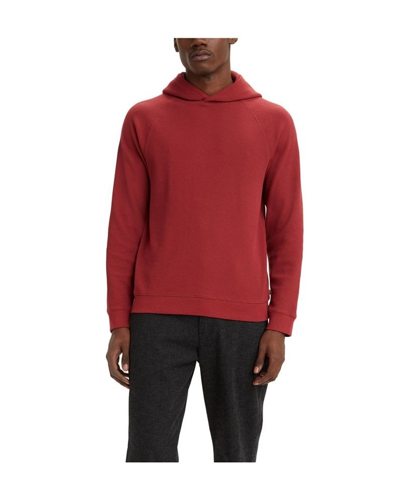 Men's Seasonal Relaxed Fit Hooded Thermal T-shirt Red $21.04 T-Shirts