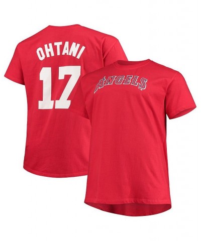 Men's Shohei Ohtani Red Los Angeles Angels Big and Tall Name and Number T-shirt $19.35 T-Shirts