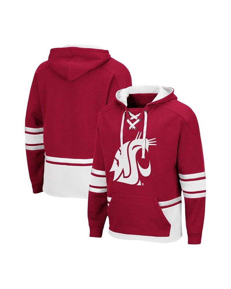 Men's Crimson Washington State Cougars Lace Up 3.0 Pullover Hoodie $31.31 Sweatshirt