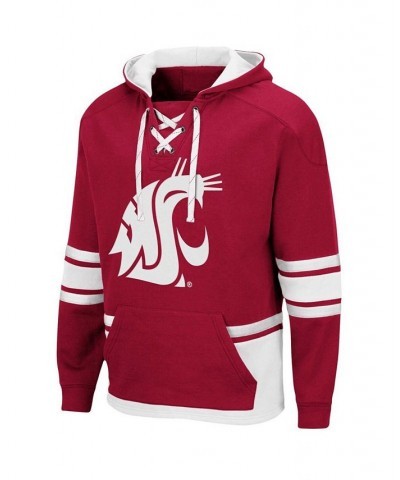 Men's Crimson Washington State Cougars Lace Up 3.0 Pullover Hoodie $31.31 Sweatshirt