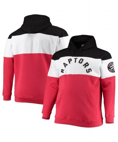 Men's Branded Black, Red Toronto Raptors Big and Tall Colorblock Wordmark Pullover Hoodie $30.67 Sweatshirt