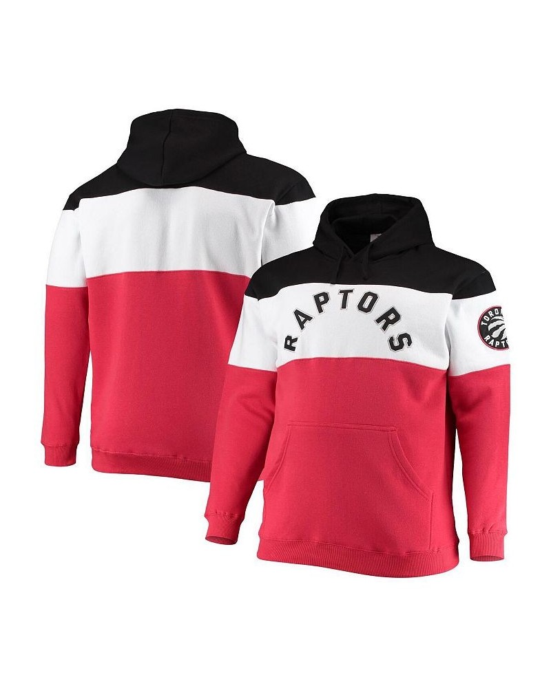 Men's Branded Black, Red Toronto Raptors Big and Tall Colorblock Wordmark Pullover Hoodie $30.67 Sweatshirt