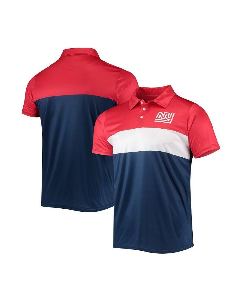 Men's Red, Royal New York Giants Retro Colorblock Polo Shirt $28.59 Polo Shirts