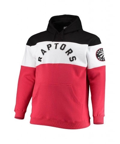 Men's Branded Black, Red Toronto Raptors Big and Tall Colorblock Wordmark Pullover Hoodie $30.67 Sweatshirt