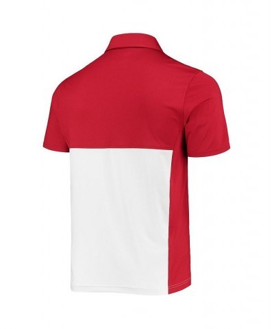 Men's Red, White Wisconsin Badgers 2022 Blocked Coaches Performance Polo Shirt $41.76 Polo Shirts