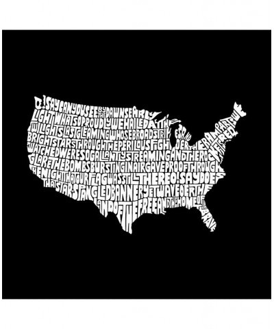 Men's Premium Word Art T-Shirt - The Star Spangled Banner Black $26.99 T-Shirts