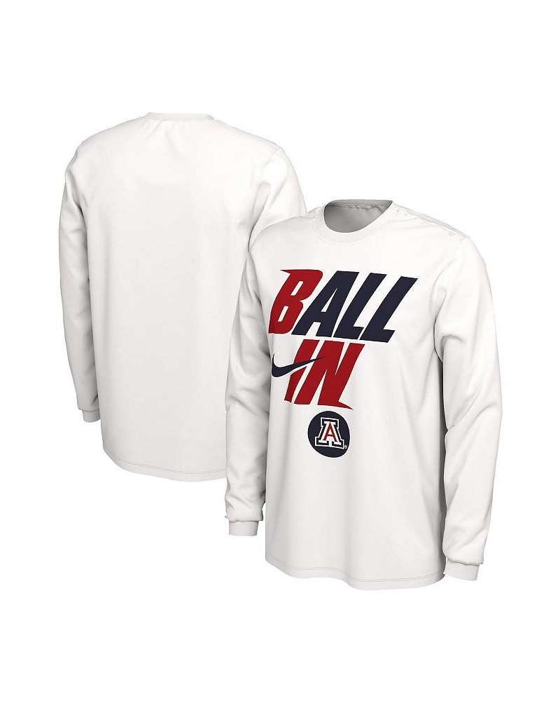 Men's White Arizona Wildcats Ball In Bench Long Sleeve T-shirt $24.00 T-Shirts