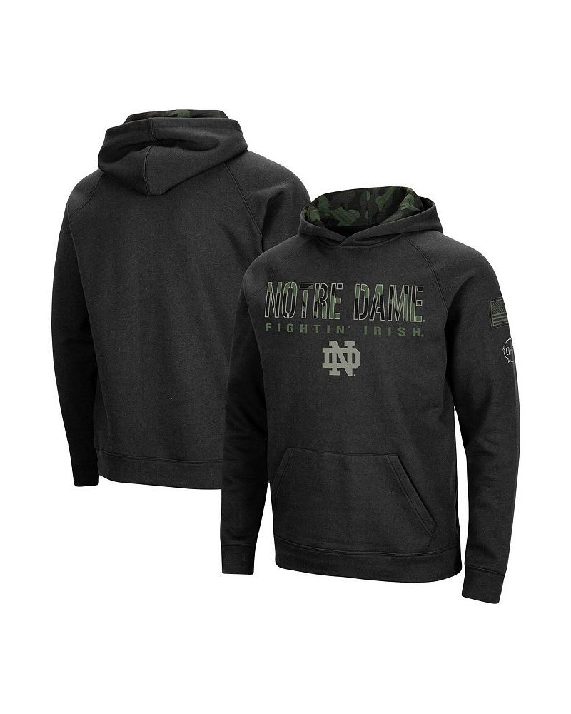 Men's Black Notre Dame Fighting Irish Big and Tall OHT Military-Inspired Appreciation Raglan Pullover Hoodie $39.20 Sweatshirt