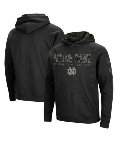 Men's Black Notre Dame Fighting Irish Big and Tall OHT Military-Inspired Appreciation Raglan Pullover Hoodie $39.20 Sweatshirt