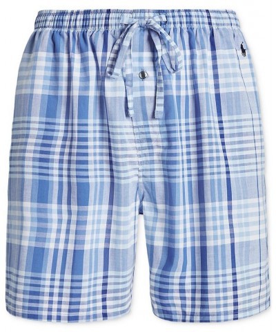 Men's Plaid Pajama Shorts Blue $21.73 Pajama