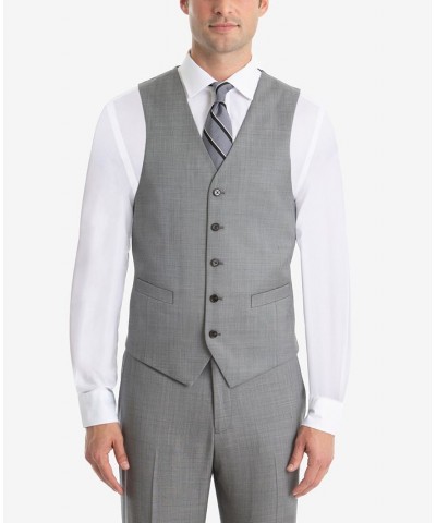 Men's UltraFlex Classic-Fit Light Grey Sharkskin Wool Suit Separates Gray $89.25 Suits