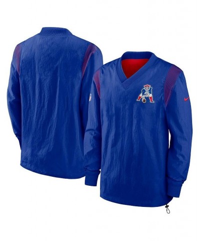 Men's Royal New England Patriots Sideline Team ID Reversible Pullover Windshirt $62.40 Jackets