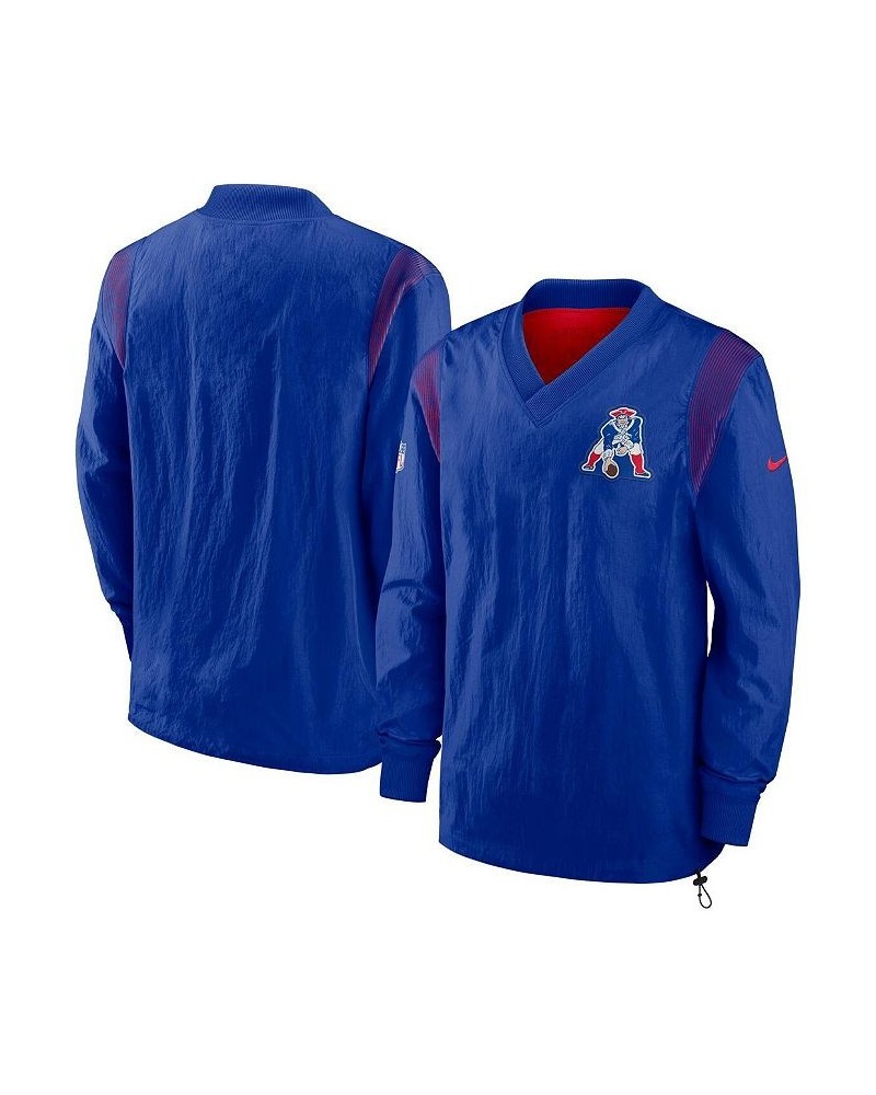 Men's Royal New England Patriots Sideline Team ID Reversible Pullover Windshirt $62.40 Jackets