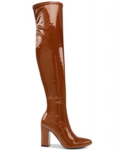 Bravy Over-The-Knee Stretch Boots Brown $20.22 Shoes