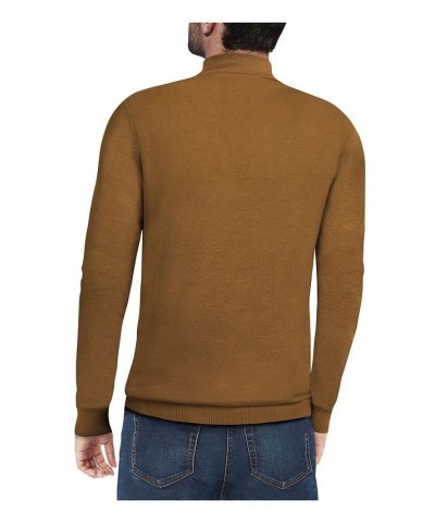 Men's Basic Mock Neck Midweight Pullover Sweater Mustard $35.10 Sweaters