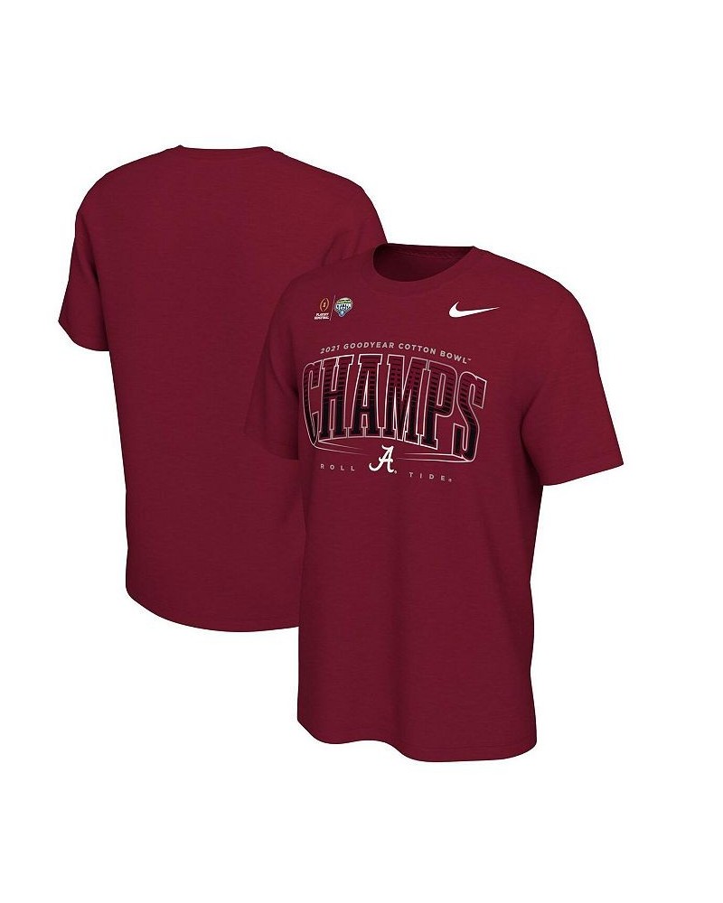 Men's Crimson Alabama Crimson Tide College Football Playoff 2021 Cotton Bowl Champions Locker Room T-shirt $16.56 T-Shirts