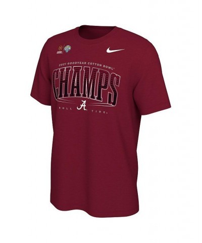 Men's Crimson Alabama Crimson Tide College Football Playoff 2021 Cotton Bowl Champions Locker Room T-shirt $16.56 T-Shirts