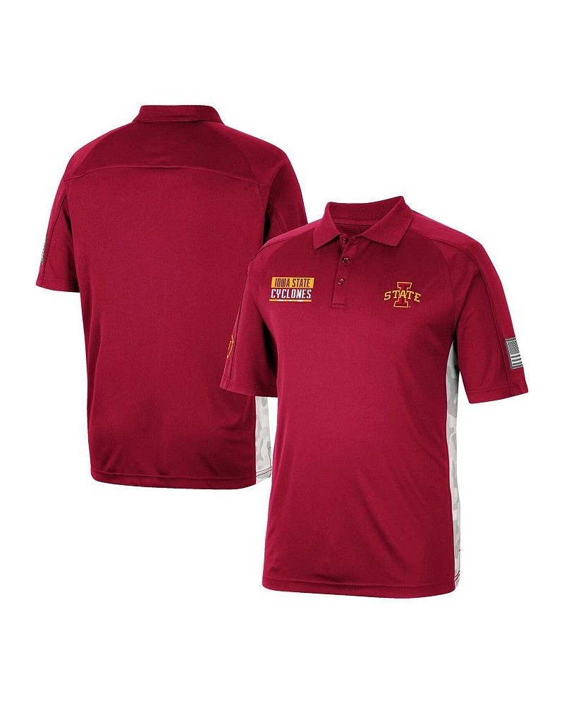 Men's Cardinal Iowa State Cyclones OHT Military-Inspired Appreciation Snow Camo Polo Shirt $32.99 Polo Shirts