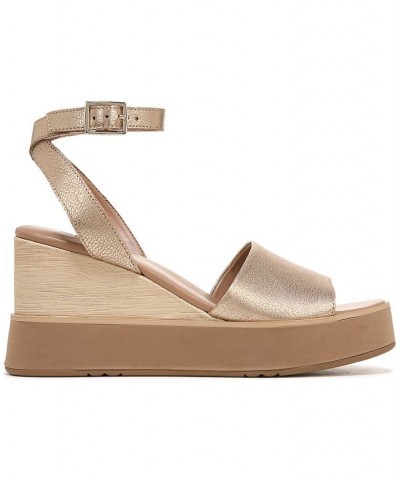 Brynn Wedge Sandals Gold $51.30 Shoes