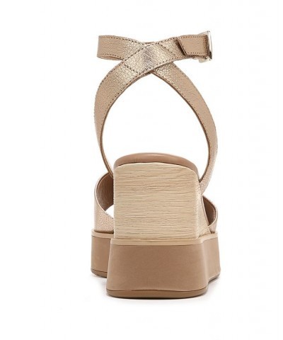 Brynn Wedge Sandals Gold $51.30 Shoes