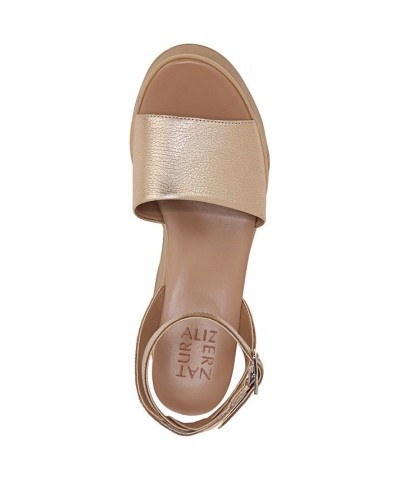 Brynn Wedge Sandals Gold $51.30 Shoes