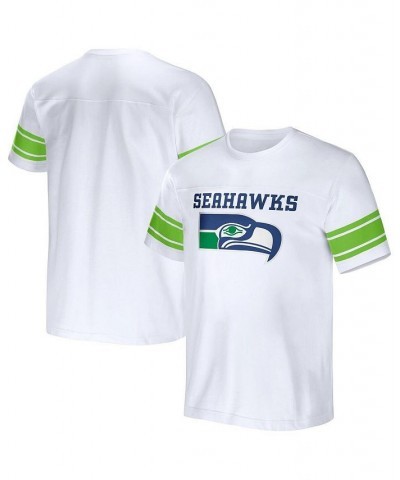 Men's NFL x Darius Rucker Collection by White Seattle Seahawks Football Striped T-shirt $21.12 T-Shirts