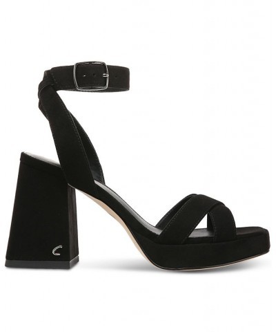 Kaitlyn Ankle-Strap Flare-Heel Platform Sandals PD04 $41.58 Shoes