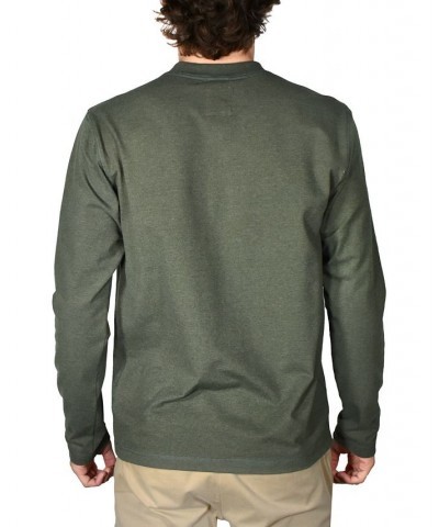 Men's Stretch Jersey 3-button Henley Green $28.50 Shirts