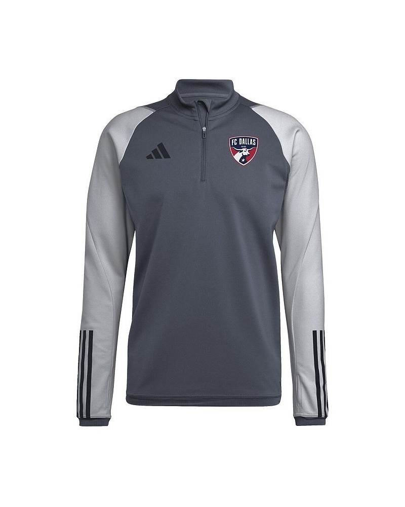 Men's Gray FC Dallas 2023 On-Field AEROREADY Quarter-Zip Training Top $42.50 Tops