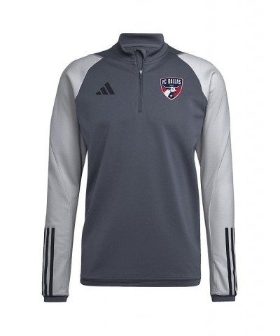 Men's Gray FC Dallas 2023 On-Field AEROREADY Quarter-Zip Training Top $42.50 Tops