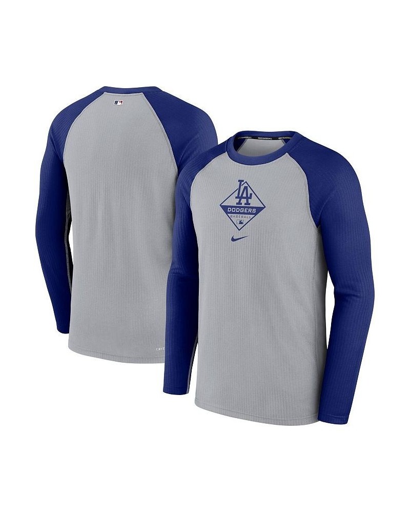 Men's Gray, Royal Los Angeles Dodgers Authentic Collection Raglan Performance Long Sleeve T-shirt $32.50 T-Shirts