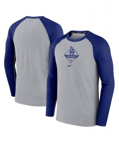 Men's Gray, Royal Los Angeles Dodgers Authentic Collection Raglan Performance Long Sleeve T-shirt $32.50 T-Shirts