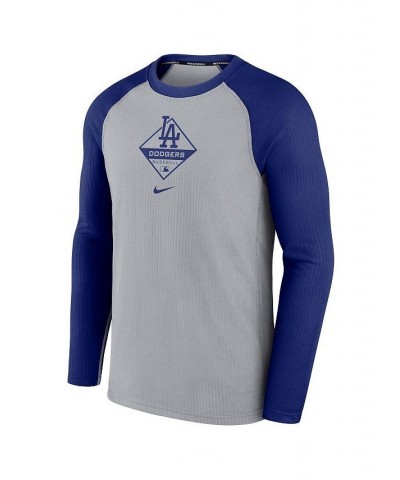 Men's Gray, Royal Los Angeles Dodgers Authentic Collection Raglan Performance Long Sleeve T-shirt $32.50 T-Shirts