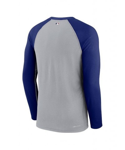 Men's Gray, Royal Los Angeles Dodgers Authentic Collection Raglan Performance Long Sleeve T-shirt $32.50 T-Shirts