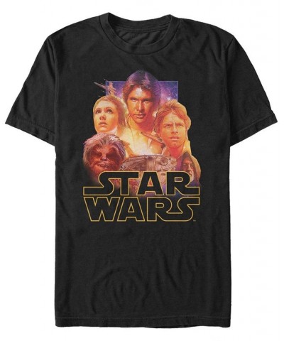 Star Wars Men's Classic Heavenly Han Solo Group Short Sleeve T-Shirt Black $14.35 T-Shirts