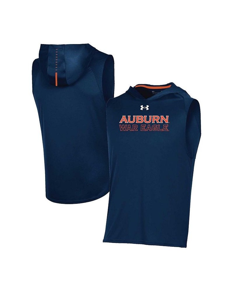 Men's Navy Auburn Tigers Performance Sideline Sleeveless Pullover Hoodie $30.10 T-Shirts