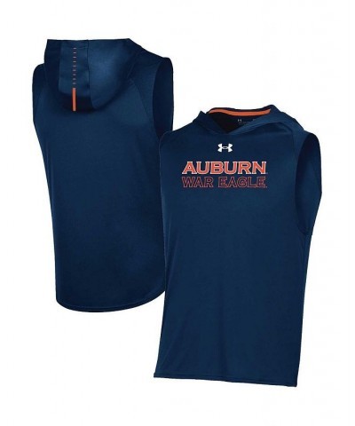 Men's Navy Auburn Tigers Performance Sideline Sleeveless Pullover Hoodie $30.10 T-Shirts