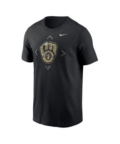 Men's Black Milwaukee Brewers Camo Logo T-shirt $25.19 T-Shirts