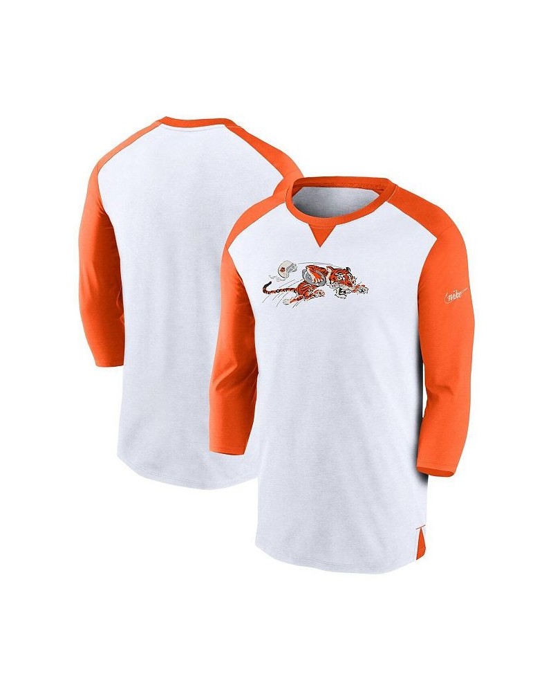 Men's White, Orange Cincinnati Bengals Rewind 3/4-Sleeve T-shirt $24.75 T-Shirts