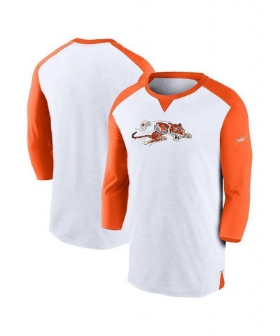 Men's White, Orange Cincinnati Bengals Rewind 3/4-Sleeve T-shirt $24.75 T-Shirts