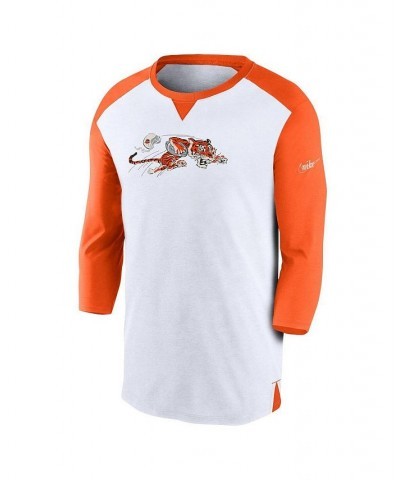 Men's White, Orange Cincinnati Bengals Rewind 3/4-Sleeve T-shirt $24.75 T-Shirts