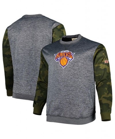 Men's Branded Heather Charcoal New York Knicks Big and Tall Camo Stitched Sweatshirt $27.28 Sweatshirt