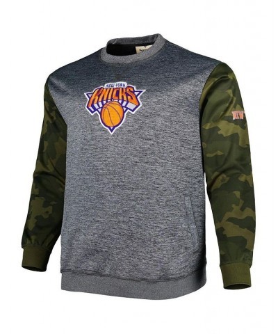 Men's Branded Heather Charcoal New York Knicks Big and Tall Camo Stitched Sweatshirt $27.28 Sweatshirt