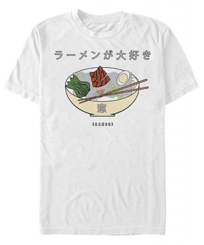 Men's Love Ramen Short Sleeve Crew T-shirt White $14.70 T-Shirts